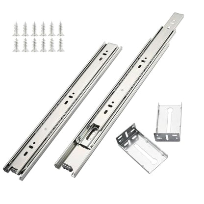 Hitess 10 Pairs of 24 Inch Full Extension Ball Bearing Side Mount Cabinet Drawer Slides,85 LB Load Capacity with Rear Mounting Brackets - size: 24 Inch