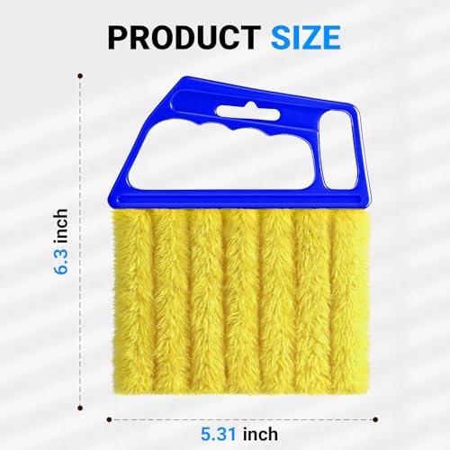 3pcs Window Blind Cleaner Duster Tool,2026 New Cleaning Tools,7 Fingers Washable Microfiber Dusters for Cleaning,Crevice Cleaning Brush, Duster for Venetian Blinds & Air Conditioner Vents（Blue - color: Blue