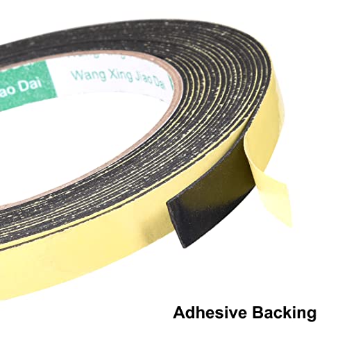 uxcell Sealing Foam Tape 10mm Wide 1mm Thick 5m/16.4ft Long, Self Adhesive Weather Strip for Window Door Insulation - size: 10mmx1mmx5m