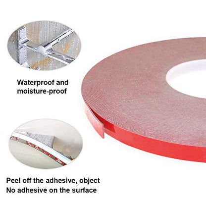 DGSL Double Sided Tape Heavy Duty - 0.47" x 108 FT, Waterproof Removable Adhesive Mounting Tape, Strong Double Stick Foam Tape for LED Strip Lights, Automotive, Home Office Decor, Black - size: 0.47 in X 108 Ft