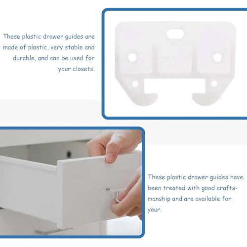 20PCS Plastic Drawer Rail Drawer Rail Replacement Furniture Parts, Suitable for Dressing Tables, cabinets, and Drawer Systems, Easy to use, Rail Drawer Furniture cabinets, wardrobes