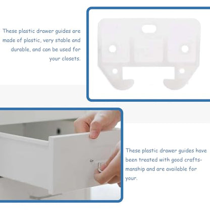 20PCS Plastic Drawer Rail Drawer Rail Replacement Furniture Parts, Suitable for Dressing Tables, cabinets, and Drawer Systems, Easy to use, Rail Drawer Furniture cabinets, wardrobes