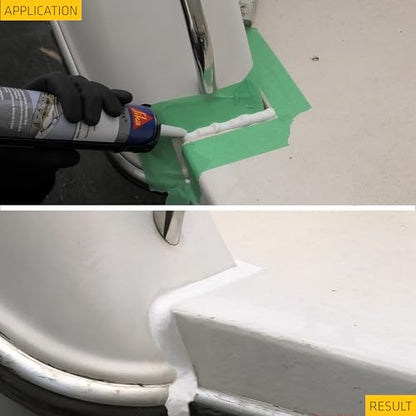 Sikaflex-291 White - Multifunctional Adhesive & sealant for Boats - Marine use - Resists Weathering and Aging - 3 fl. oz. Tube - color: White, size: 3 fl. oz