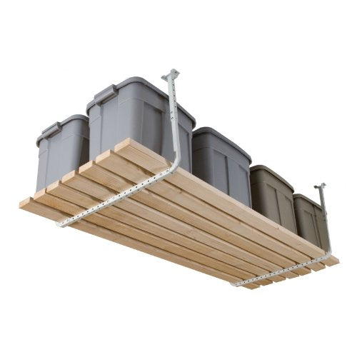 HyLoft 33 in. x 34 in. Adjustable Garage Ceiling Mount Storage Rack Kit, Garage Overhead Storage Bracket, 80842-10, White - color: White, size: One Pack
