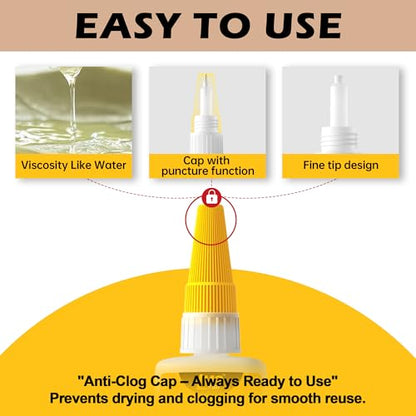 Metal Super Glue Liquid, Clear Instant Cyanoacrylate Adhesive for Metal Repair, All Purpose CA Glue for Shoe Ceramic Repair Plastic Leather Glass Wood Steel Pottery Porcelain Fletching Waterproof - size: 2oz-thin