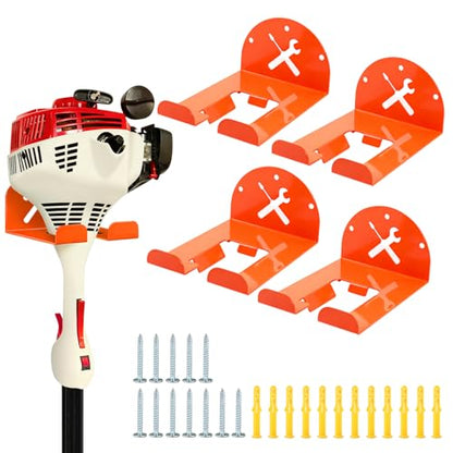Trimmer Rack Wall Mount - Heavy Duty Wall Hanger for Grass Trimmer Garden Tools Chainsaw Hedge Trimmer 4 Pack Orange - size: 4 PACK