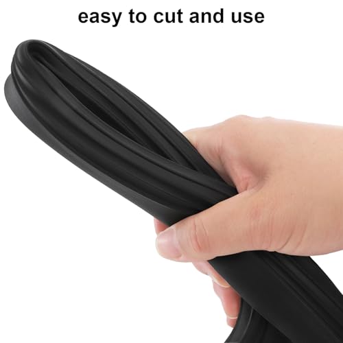 Jucoan 19.6 Ft D Shape Rubber Car Door Weather Stripping, 0.75 Inch Wide x 1 Inch Height Self-Adhesive Automotive Weather Stripping, RV Slide Out Seal Strip Gasket for Auto Boat Truck