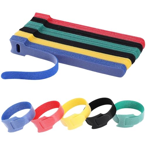 MVYC 150PCS 8 Inch Cable Ties Reusable Multi-Purpose Wire Ties Cord Organizer Adjustable Cable Management 5 Colors - size: 8 Inch (Colorful)
