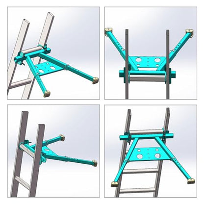 Ladder Stabilizer for Roof,Ladder Standoff,Extension Ladder Stabilizer Wall Standoff,Solid and Reliable Easy to Use,380 Lbs Weight Rating,Black - size: 24.5x28x34.5"