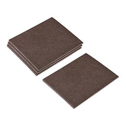 uxcell Felt Furniture Pads, 5.1-inch x 4.5-inch Self Adhesive Cuttable Anti Scratch Square Floor Protectors for Furniture Legs Hardwood Floor, Brown 8Pcs - size: 5.1-inch x 4.5-inch