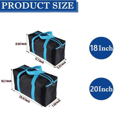 BLIRITEL 20 Inch Heavy Duty Wide Mouth Tool Bag for Men, High Capacity Tool Tote Bag for Electricians, Multipurpose Power Tool Bag Organizer for Mechanics Carpenters - size: 20 Inch