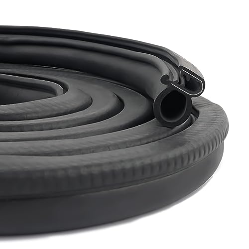 Car Door Seal Strip,U-Shaped Automotive Weather Stripping Rubber Seal Strip with Metal Clips,Universal Push-in Car Door Edge Guards Fits Car Truck RV Boat Home(25Ft) - color: 25Ft