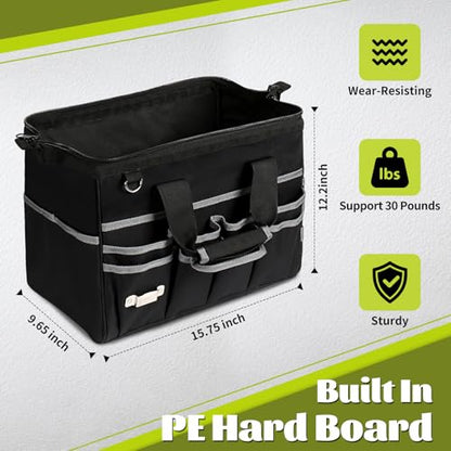 Heavy Duty Tool Bag,16.5 Inch Tool Bags for Men with 29 Pockets Portable Empty Tool Box Organizer,Waterproof Heavy Duty Tool Bag with Soft Handle Large Zipper,Father Day Gifts for Him Dad Men