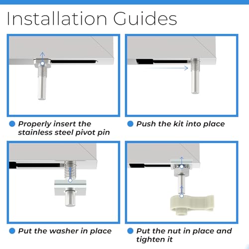 PalpitateC Glass Shower Door Repair Kit with Stainless Steel Pivot Pin and Plastic Pivot Bushing Replacement for Framed Shower Doors - size: #SDPP01 and #SDPB1871