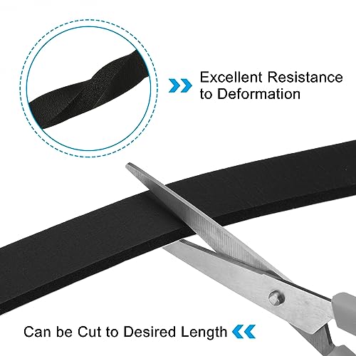 PATIKIL Foam Weather Stripping for Doors, 2 Rolls 3/4" W x 3/16" T Foam Seal Tape Adhesive Insulation Strip for Door Window Air Conditioning, Black(13 Ft Total Length in 2 Rolls) - size: 3/4" W x 3/16" T