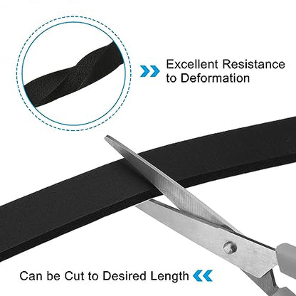 PATIKIL Foam Weather Stripping for Doors, 2 Rolls 3/4" W x 3/16" T Foam Seal Tape Adhesive Insulation Strip for Door Window Air Conditioning, Black(13 Ft Total Length in 2 Rolls) - size: 3/4" W x 3/16" T