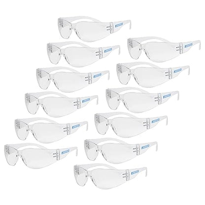 JORESTECH Safety Glasses, ANSI Z87+ Compliant, Impact-Resistant Polycarbonate Lenses, UV Protection, Anti-Scratch Coating, 12-Pack - color: Clear
