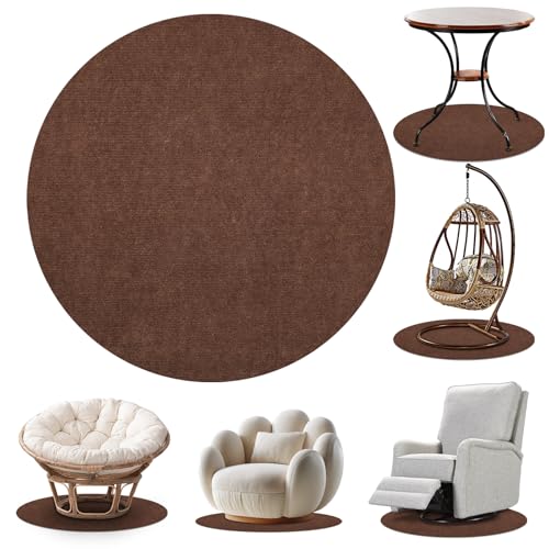 Round Recliner Pads for Hardwood Floors, Non Slip Recliner Grippers, Furniture Pads Floor Mats for Carpet, Anti Slide Office Chair Mat for Floor Protector, 30"x30" (1 Pack Brown) - color: Round Brown, size: 30"x30"-1pack