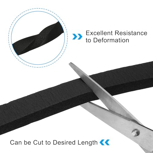 PATIKIL Foam Weather Stripping for Doors, 2 Rolls 5/8" W x 3/8" T Foam Seal Tape Adhesive Insulation Strip for Door Window Air Conditioning, Black(13 Ft Total Length in 2 Rolls) - size: 5/8" W x 3/8" T