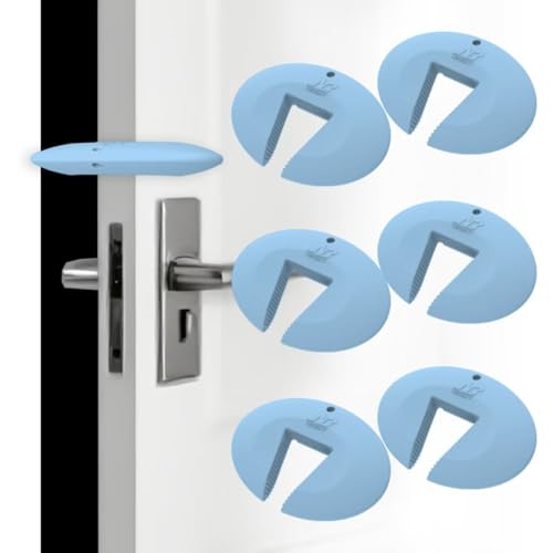 Neobay Door Pinch Guard and Door Slam Stopper, Durable Silicone Door Finger Pinch Guard, Prevents Slamming on Even Heavy Doors, Non-Toxic & Pet Friendly, Blue, 6 Packs - color: Blue 6 Packs Basic