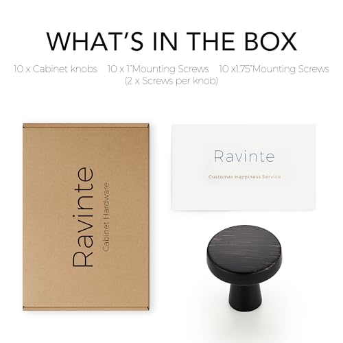 Ravinte 10 Pack Oil Rubbed Bronze Cabinet Knobs Mini Round Knobs Single Hole Solid Drawer Pulls for Dresser Drawers -1 Inch Diameter - color: Oil Rubbed Bronze