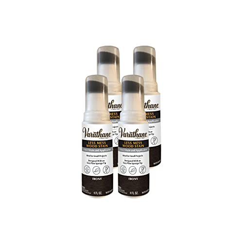 Varathane 368031-4PK Less Mess Wood Stain and Applicator, 4 oz, Ebony, 4 Pack - color: Ebony, size: 4 Ounce (Pack of 4)