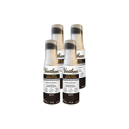 Varathane 368031-4PK Less Mess Wood Stain and Applicator, 4 oz, Ebony, 4 Pack - color: Ebony, size: 4 Ounce (Pack of 4)