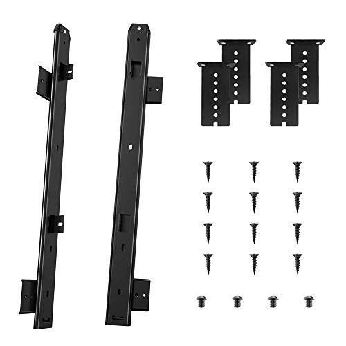 FRMSAET Heavy Duty 12/14/16/18 inches Thickness Steel Construction Ball Bearing Keyboard Slides Keyboard Drawer Slides Tray Accessories Cabinet Furniture Hardware Rails (18 inches, Black) - color: Black, size: 18 Inch