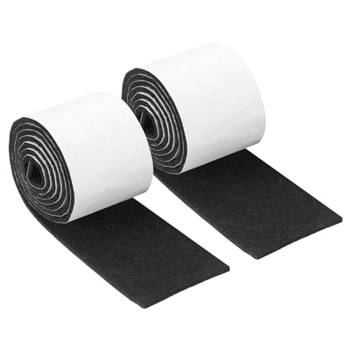 uxcell Felt Strips with Adhesive Backing, 2 Rolls 2" x 40" x 0.12" Anti Scratch Furniture Felt Tapes Self-Stick Pads for Protecting Hardwood Floor, Black - color: Black, size: 2"x40"x0.12"
