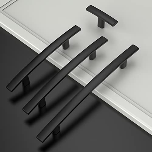 Amerdeco 10 Pack Matte Black Cabinet Knobs Single Hole Cabinet Handles 2 Inch Solid Zinc Alloy Cupboard Drawer Knobs Kitchen Cabinet Knobs T Bar Hardware ZH0003MBK - color: Matte Black, size: Knobs