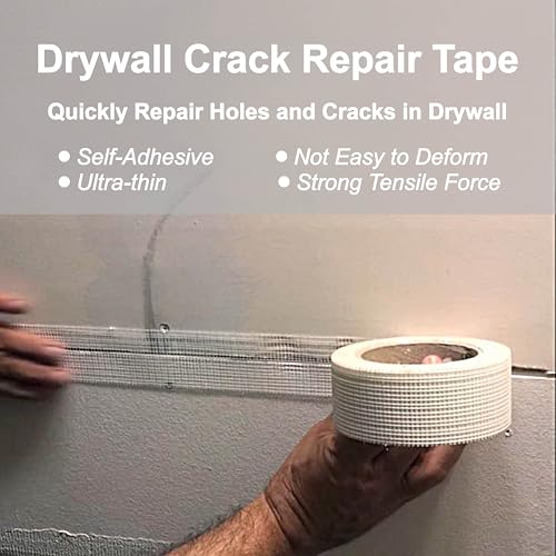 Drywall Joint Repair Tape Self Adhesive Fiberglass Wall Repair Tape Drywall Mesh Tape 2 Inch x 66 Feet Self Adhesive Fiberglass Wall Crack and Seam Patch - size: 2 in x 66 Ft