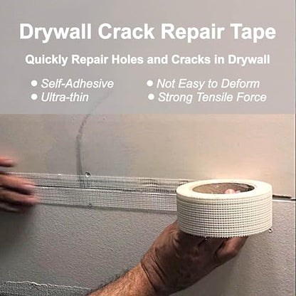 Drywall Joint Repair Tape Self Adhesive Fiberglass Wall Repair Tape Drywall Mesh Tape 2 Inch x 66 Feet Self Adhesive Fiberglass Wall Crack and Seam Patch - size: 2 in x 66 Ft