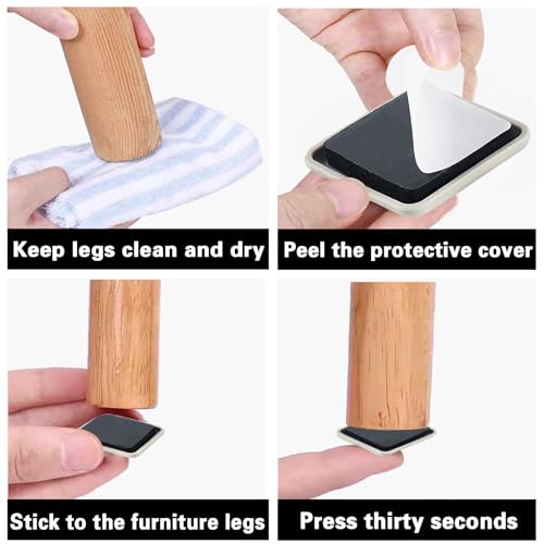 30pcs 1-1/2" Self-Stick Furniture Sliders,Square Small Furniture Sliders for Carpet,Furniture Moving Glides for Furniture-Adhesive Carpet Sliders - size: 30 Pcs 1-1/2" Small Square Self-stick