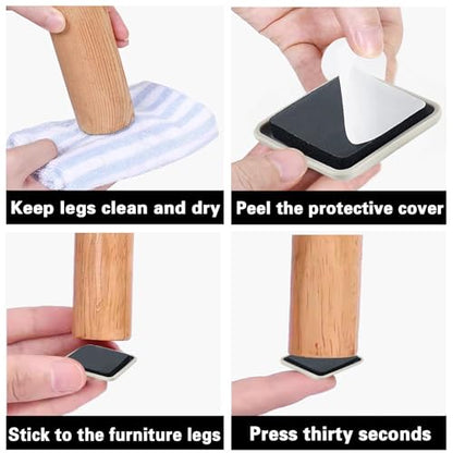 30pcs 1-1/2" Self-Stick Furniture Sliders,Square Small Furniture Sliders for Carpet,Furniture Moving Glides for Furniture-Adhesive Carpet Sliders - size: 30 Pcs 1-1/2" Small Square Self-stick