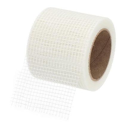 PATIKIL Drywall Repair Mesh Tape, 4 inch x 82 ft Fiberglass Repair Patch Self-Adhesive Dry Wall Joint Tape 6 Mesh Wall Hole Crack and Seam Patch, White - size: 4 inch x 82 Feet