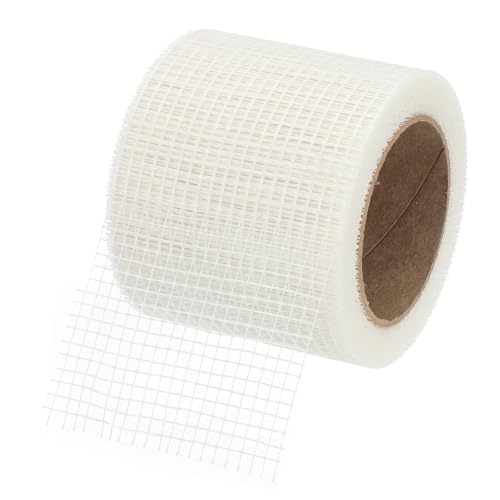 PATIKIL Drywall Repair Mesh Tape, 4 inch x 82 ft Fiberglass Repair Patch Self-Adhesive Dry Wall Joint Tape 6 Mesh Wall Hole Crack and Seam Patch, White - size: 4 inch x 82 Feet