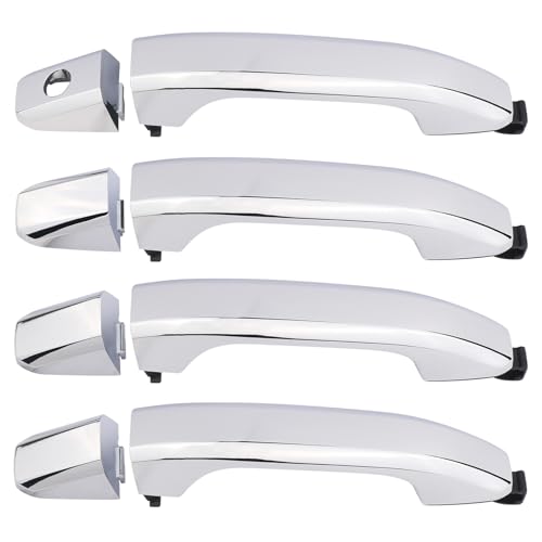 APPERFiT Exterior Door Handles w/Gaskets Set Chrome Compatible with 2014-2020 Chevy Chevrolet Silverado Suburban Tahoe, GMC Sierra Yukon Door Parts 84713663 84711849 22923609 - color: Chrome