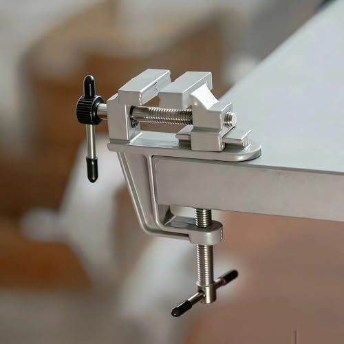 Multi-Functional Aluminum Alloy Bench Vise, Mini Clamp for DIY Jewelry & Electronics Repair, Heavy-Duty Metal Construction Manual Hand Tool for Workbench