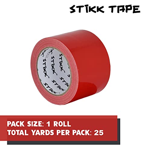 STIKK Duct Tape - Red Duck Tape - 3 inch x 25 Yards - Heavy Duty Tape for Repairs, Household Projects - for Commercial HVAC and Construction - Effective Heavy Duty Waterproof Duct Tape - color: Red