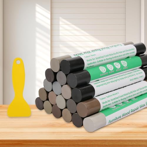Furniture Markers Touch Up, 20 Colors Wood Filler Sticks, Wood Wax Crayons for Repairing Scratches, Scuffs, Cracks, Holes on Furniture, Floors, Cabinets, Tables, and Doors - Gray Series - color: Gray Series