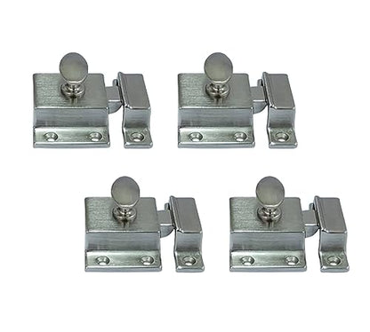 QCAA Traditional Large Oval Turn Cabinet Latch, Solid Brass, 2", for Cupboard & Other Furniture, Brushed Satin Nickel, 4 Pack, Made in Taiwan - color: Brushed Satin Nickel, size: 4pack
