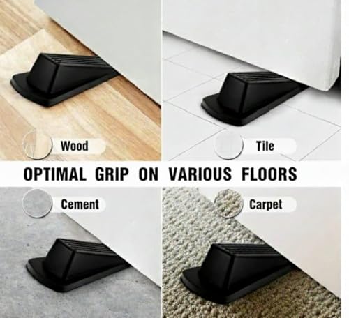 Door Stop for Bottom of Door, Non-Slip Security Door Stopper for Carpet