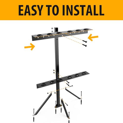 Utility Trailer Tool Rack, Shovel Rack for Truck, Rake Shovel Holder Landscape Hand Tool Accessories for Trailer Truck with 6 Rubber Holes with Brackets, Black - size: 6 Hole Tool Rack