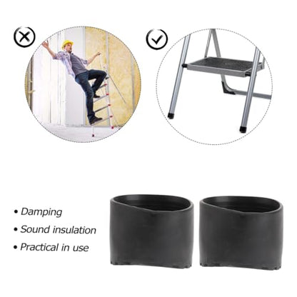 2pcs Non-Slip Pad for Ladder Ladder Legs Covers Outdoor Stair Treads Non-Slip Folding Feet Mat - size: 7.7X7.7CM