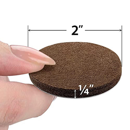 16 Heavy-Duty Felt Furniture Pads 2” 1/4” Thick X-Protector! Round Felt Pads for Furniture Feet - The Best Felt Floor Protectors for Furniture to Prevent Scratches. Protect Your Hard Floor! (Brown) - size: 2 inch 16 PCS Round Brown