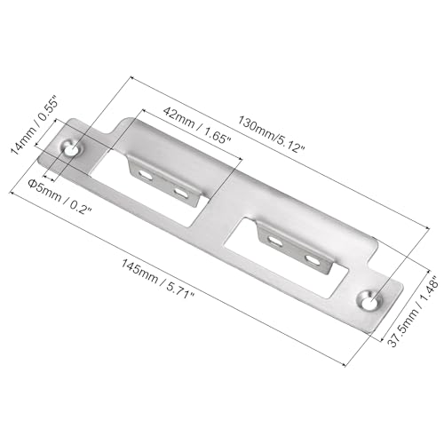 uxcell Door Strike Plate, 145mm x 37.5mm 201 Stainless Steel Latch Deadbolt Strike Plate for Door Frame Door Jamb, Silver - size: 145mm x 37.5mm