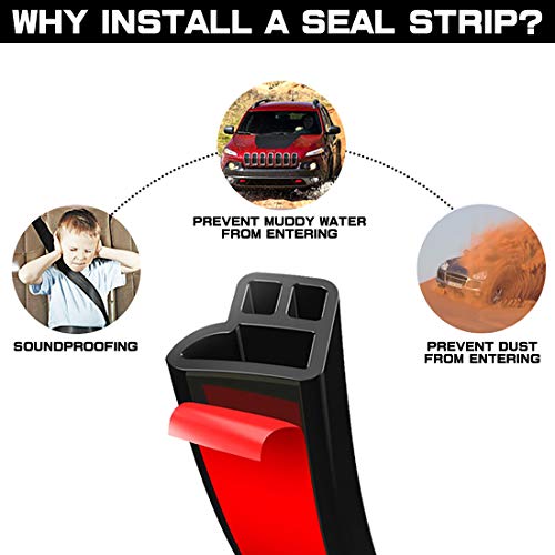 Universal Car Weather Stripping, Self-Adhesive Auto Door Rubber Seal Strip, Engine & Window Noise Insulation (47/100" x 2/5" x 33 Feet) - size: 33 Feet Long