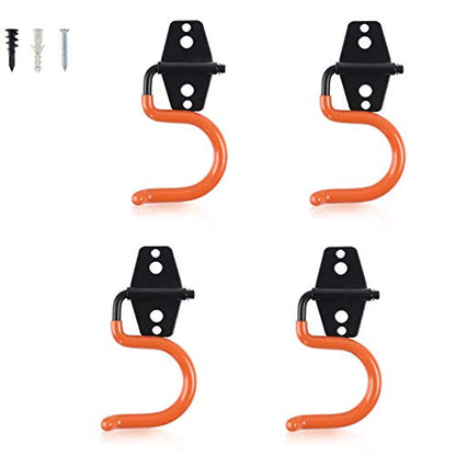 AOBEN Garage Hooks Heavy Duty, Steel Garage Storage Hooks, Utility Tool Hangers and Combinable Wall Mount Garage Hooks for Organizing Ladders, Bikes, Hoses, and More Equipment (S Hooks, 4 Pack) - size: S Hooks, 4 Pack
