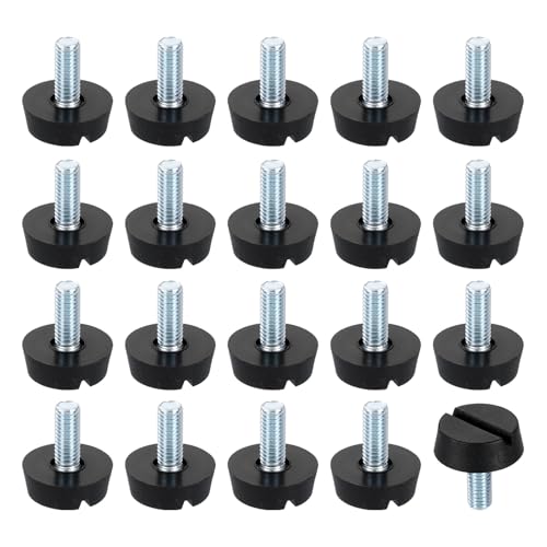 uxcell 20Pcs M6 Thread Furniture Feet Levelers, 15x9mm Adjustable Leveling Table Feet, Screw on Furniture Glide Leveling for Chair Stool Legs, Black - color: Black, size: M6x16x10mm