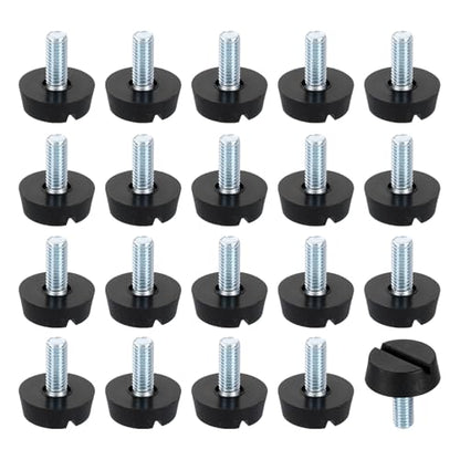 uxcell 20Pcs M6 Thread Furniture Feet Levelers, 15x9mm Adjustable Leveling Table Feet, Screw on Furniture Glide Leveling for Chair Stool Legs, Black - color: Black, size: M6x16x10mm